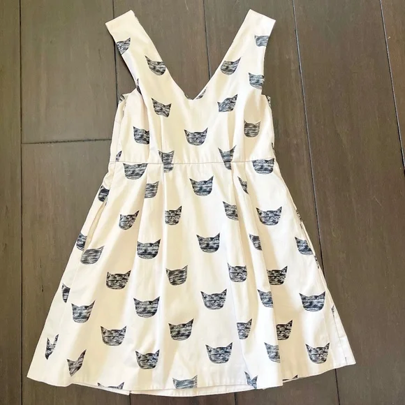 NWOT Leah Reena Goren x Anthropologie Feline Karma Cat Dress ~ Size 10 - Picture 7 of 11